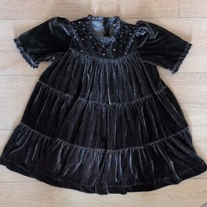 Velvet Dress with Beaded Details